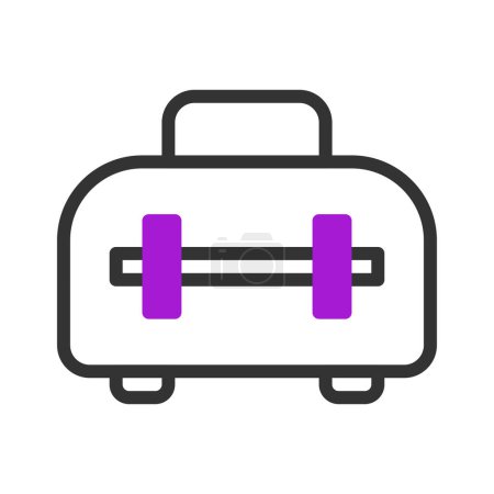 Sac à dos icône duotone violet noir sport illustration vectoriel élément et symbole parfait.
