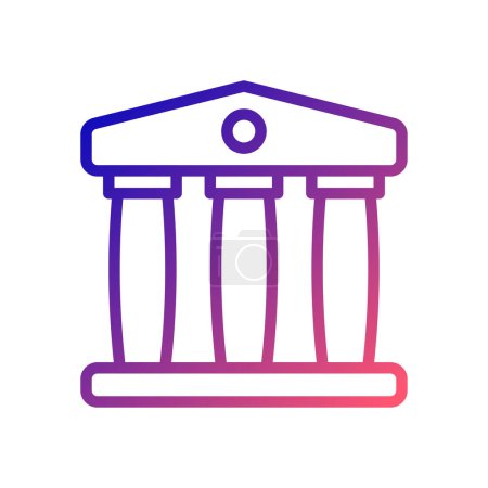 Téléchargez les illustrations : Icône bancaire dégradé bleu rouge illustration d'entreprise symbole - en licence libre de droit