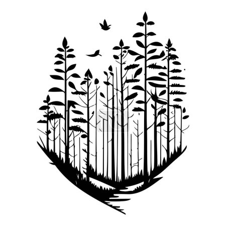 Ilustración de Bosque naturaleza ilustración bosquejo elemento - Imagen libre de derechos