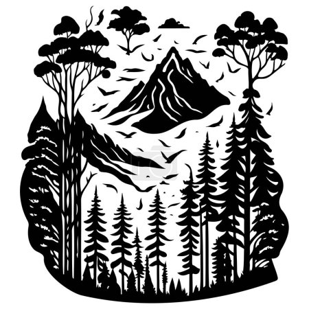Ilustración de Bosque naturaleza ilustración bosquejo elemento - Imagen libre de derechos