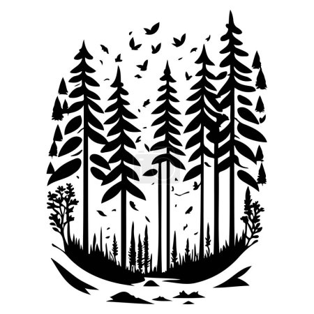 Illustration for Forest nature illustration sketch element - Royalty Free Image