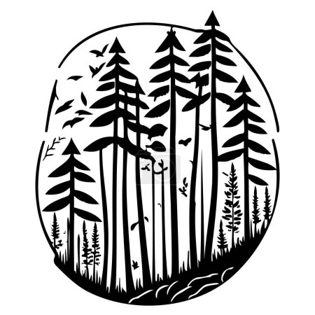 Illustration for Forest nature illustration sketch element - Royalty Free Image