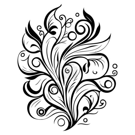 Illustration for Royal swirls flower illustration sketch element - Royalty Free Image