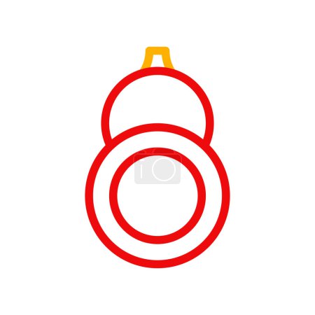 Ilustración de Icono de calabaza duocolor rojo amarillo chino elemento de ilustración - Imagen libre de derechos