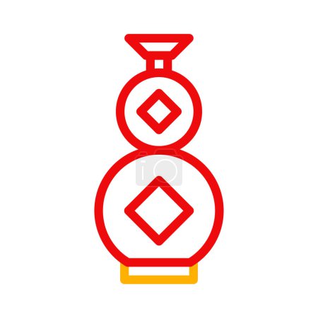 Jar icon duocolor rot gelb chinesisches Illustrationselement