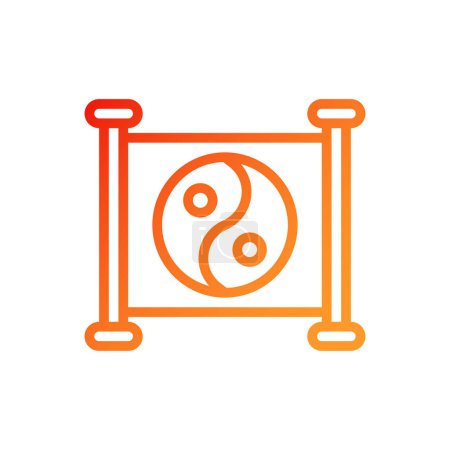 Ilustración de Yin y yang icono gradiente rojo naranja chino elemento de ilustración - Imagen libre de derechos
