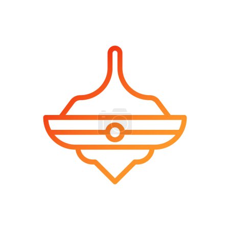 Spinning icono gradiente rojo naranja chino elemento de ilustración