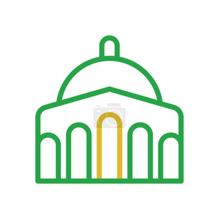 Élément mosquée bicolore orange vert ramadan illustration symbole