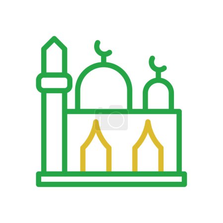 Mosque element duocolor orange green ramadan illustration symbol