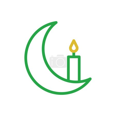 Ilustración de Elemento vela duocolor naranja verde ramadán símbolo de la ilustración - Imagen libre de derechos