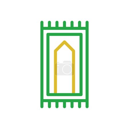 Alfombra elemento duocolor naranja verde ramadán símbolo de la ilustración