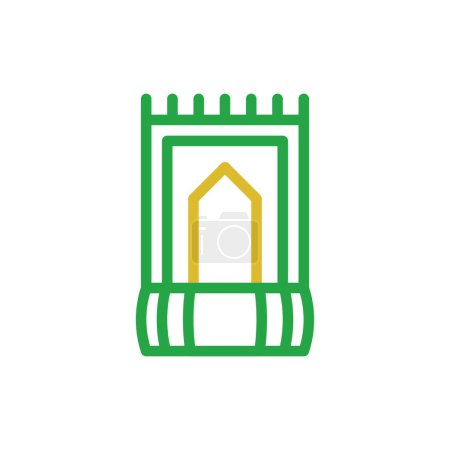 Rug element duocolor orange green ramadan illustration symbol