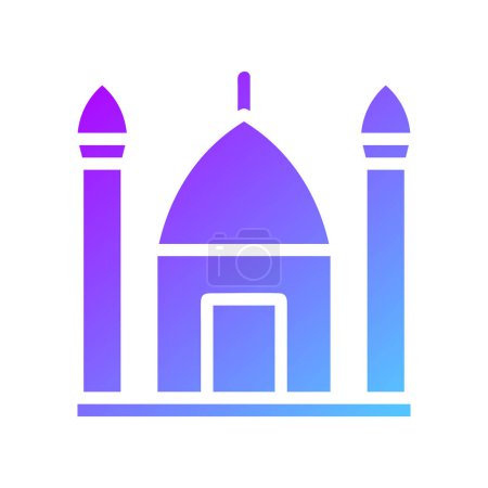 Mezquita elemento sólido azul púrpura ramadán símbolo de la ilustración
