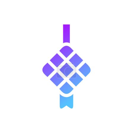 Ketupat element solid blue purple ramadan illustration symbol