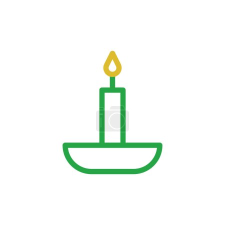 Candle element duocolor orange green ramadan illustration symbol