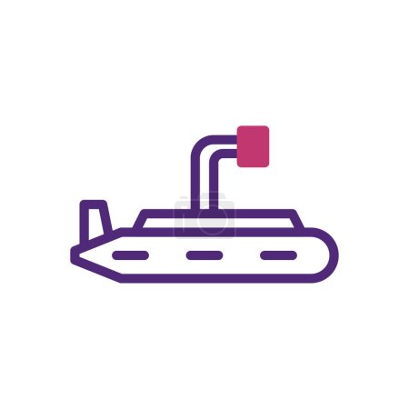 Sous-marin Élément duotone violet rose militaire illustration symbole