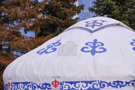 Photo for Yurt is portable frame dwelling Turkic and Mongolian nomads - Royalty Free Image