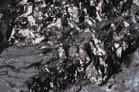 Textura de carbón en primer plano. Carbón mineral combustible sólido