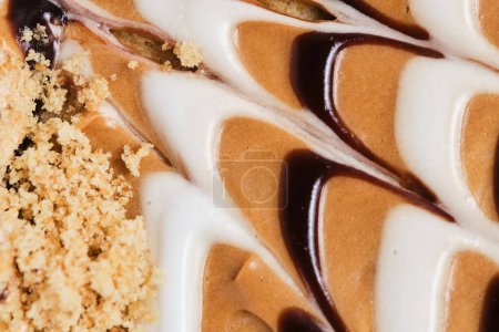Abstract frosting Background condensed milk and chocolate. Food photo