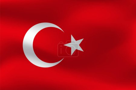 Illustration for Turkey flag illustration in vector design - Royalty Free Image