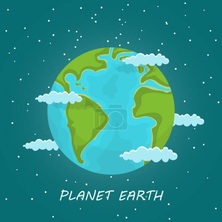 Illustration of planet earth. Vector illustration. Cartoon design.