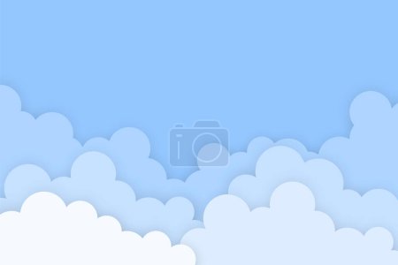 Illustration for Cloud background in paper cut style - Royalty Free Image