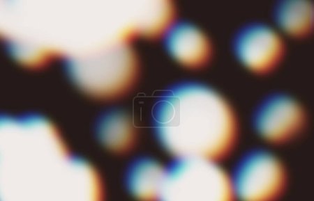 Abstract defocused image with chromatic aberration effect. Speculars and light.