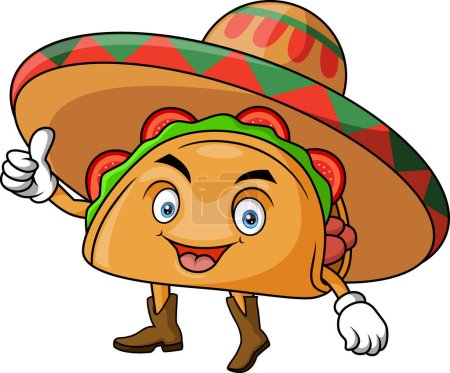 Illustration for Vector Illustration of Cute taco cartoon giving thumb up - Royalty Free Image