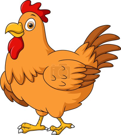 Illustration for Vector illustration of Cute chicken hen cartoon on white background - Royalty Free Image