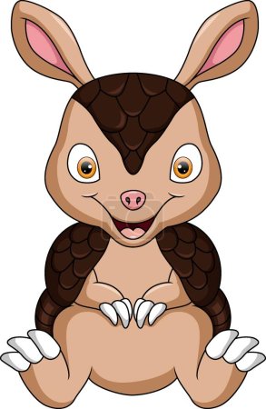 Ilustración de Ilustración vectorial de lindo bebé armadillo dibujos animados sentado - Imagen libre de derechos