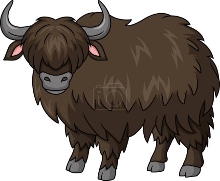 Illustration for Vector illustration of Cute yak cartoon on white background - Royalty Free Image