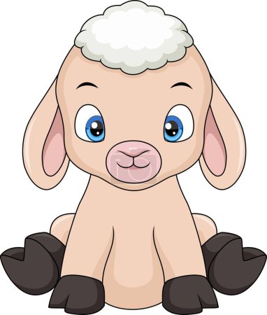 Ilustración de Ilustración vectorial de lindo bebé ovejas dibujos animados sentado - Imagen libre de derechos
