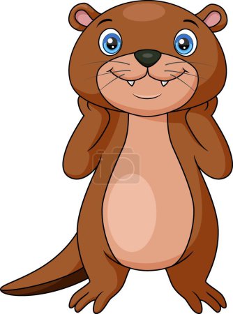 Illustration for Vector illustration of Cute otter cartoon on white background - Royalty Free Image