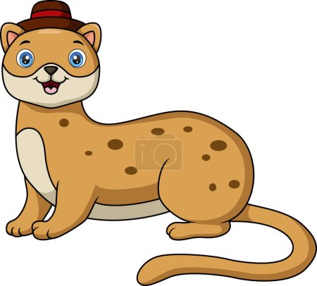 Illustration for Vector illustration of Cute ferret cartoon on white background - Royalty Free Image