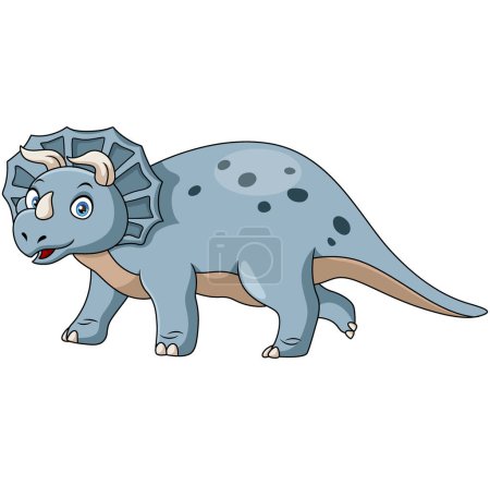Illustration for Vector illustration of Cute triceratops cartoon on white background - Royalty Free Image