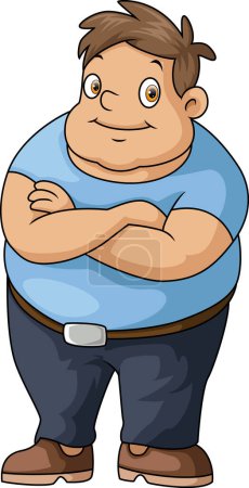 Illustration for Vector illustration of Cute fat boy cartoon standing - Royalty Free Image