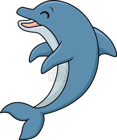 Illustration for Vector illustration of Cute dolphin cartoon on white background - Royalty Free Image