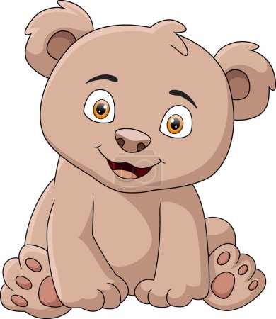 Téléchargez les photos : Illustration vectorielle de mignon petit ours dessin animé assis - en image libre de droit