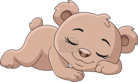 Téléchargez les photos : Illustration vectorielle de mignon petit ours dessin animé dormir - en image libre de droit