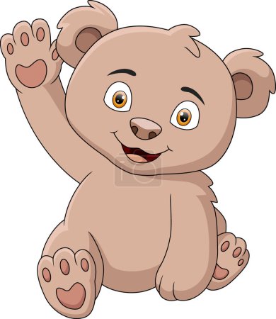 Téléchargez les photos : Illustration vectorielle de mignon petit ours dessin animé assis - en image libre de droit