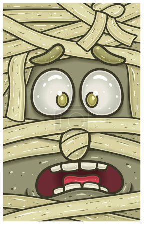 Illustration for Disbelieving Expression of Mummy Face Expression Character Cartoon. Wallpaper, Cover, Label and Packaging Design. - Royalty Free Image