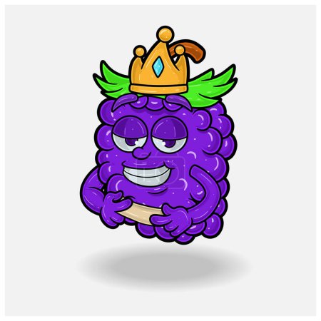 Love struck expression with Grape Fruit Crown Mascot Character Cartoon. 