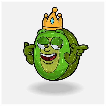 Kiwi Fruit Mascot Character Cartoon With Smug expression. 