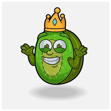 Kiwi Fruit Mascot Character Cartoon With Dont Know Smile expression. 