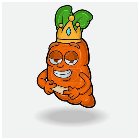 Cartoon mit Karotten-Maskottchen und Liebe. 