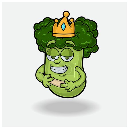 Broccoli Mascot Character Cartoon With Love struck expression.