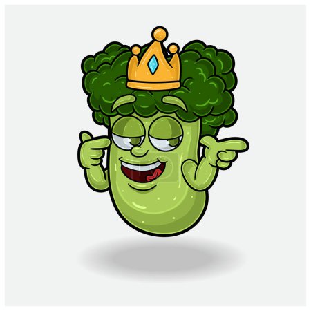 Broccoli Mascot Character Cartoon With Smug expression. 