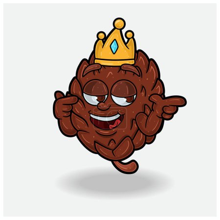 Pine Cone With Smug expression. Mascot cartoon character for flavor, strain, label and packaging product.