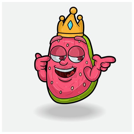 Guava Fruit With Smug expression. Mascot cartoon character for flavor, strain, label and packaging product. 
