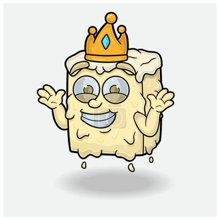 Margarine Mascot Character Cartoon mit Dont Know Smile Ausdruck. Für Marke, Etikett, Verpackung und Produkt. 